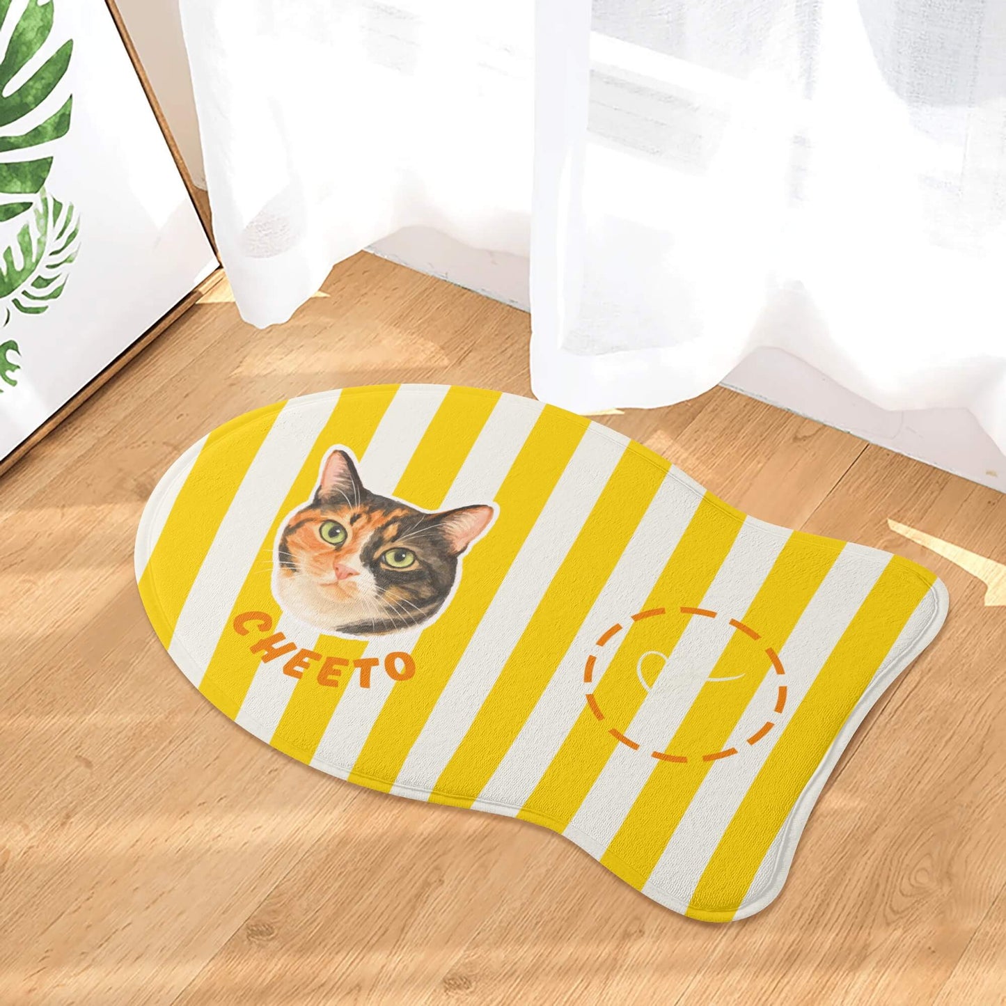 Custom Pet Feeding Rug - Cute Stripes