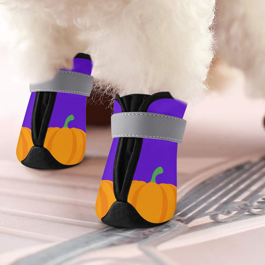 AGLUU Dog Outdoor Boots - Halloween Pumpkin