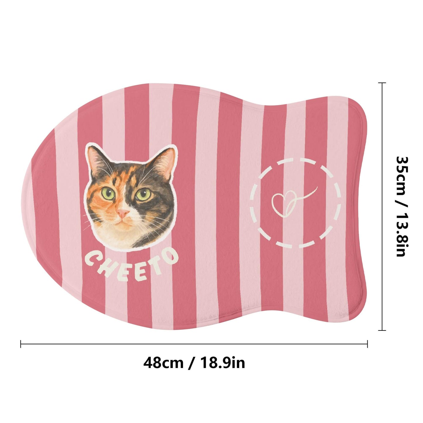 Custom Pet Feeding Rug - Cute Stripes